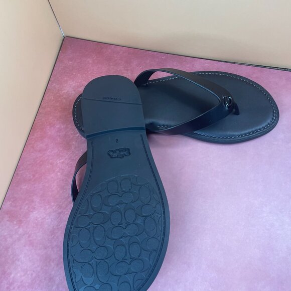 COACH BRIANNA LEATHER FLIP FLOP SANDALS (8) - Picture 10 of 14